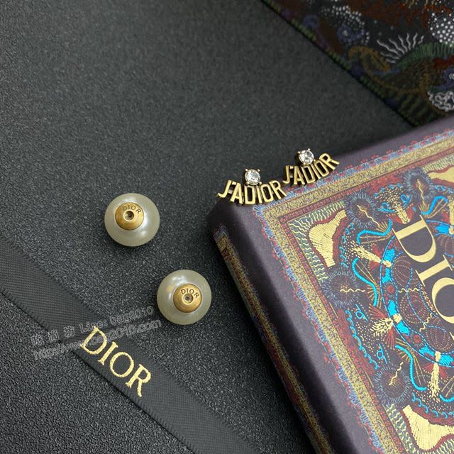 Dior飾品 迪奧經典熱銷款JADloR古銅色耳釘  zgd1406